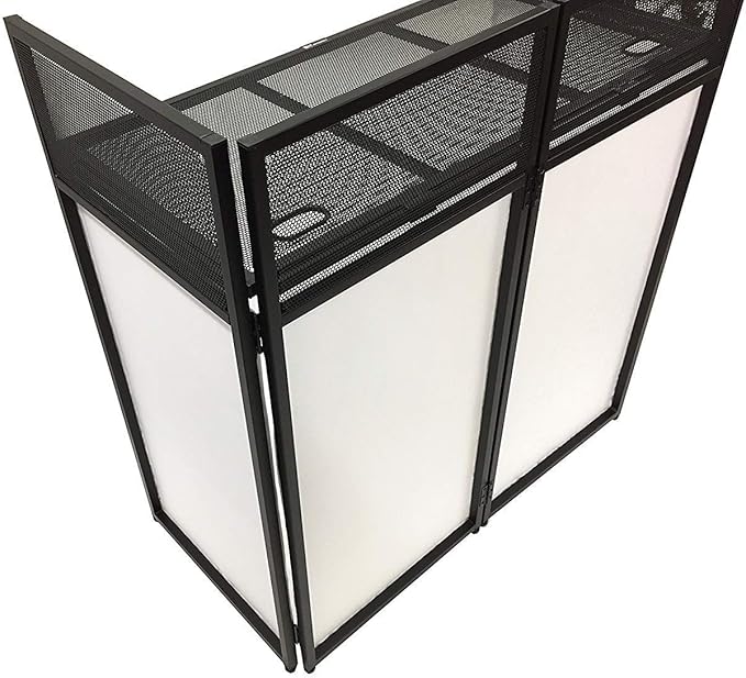 DJ Event Facade White/Black Scrim Metal Frame Booth + 20" x 40" Flat Table Top Includes Both White and Black Panels + Carrying Cases!