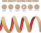 Floor Cord Cover Self Adhesive Cord Hider,3.3FT Cable Management, Extension Strip Protector for Wires, Prevent Cable Trips for Offices, Gyms, Exhibitions Cavity:0.51"(W) x0.3(H) WoodLightyellow