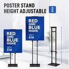 YIYO Poster Sign Stand - 78" Double-Sided Floor Display with Metal Base, Heavy Duty Adjustable Double-Pole for Foam Boards & Signage (Schools/Stores/Restaurants/Hospitals) (Double-Pole)