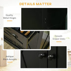 HOMCOM 72" Kitchen Pantry Storage Cabinet, Traditional Freestanding Pantry Cabinet with 4 Doors and 2 Adjustable Shelves, Large Central Drawer, X-Frame, Black