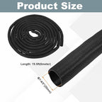 MECCANIXITY 4/5 Inch ID Split Loom Tubing 19.5ft Polyester Cord Protector Wire Cable Sleeve for USB Cable Power Cord, Black