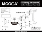 MOOCA 4 Tier Premium Acrylic Eyeglasses Frame Stand, Sunglasses Rack, Sunglasses Stand Acrylic Eyewear Display, Eyeglasses Rack Holder, Glass Display, 9 in H