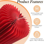 magalo Cylinder Stands for Party 5PCS Foldable Cardboard Columns Round Display Pedestal Stand Cylinder Tables for Wedding Birthday Baby Shower Dessert Cake Decoration-Red