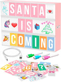 Pink Cinema Light Box with 312 Letters, Emojis & 3 Markers - Led Light Box Sign for Home & Pink Room Decor - Premium Light Up Letter Board - Best Gift Idea for Women & Girls on Christmas or Birthdays