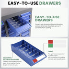 40 Drawers Alloy Steel Nut and Bolt Organizer, Parts Cabinet with Adjustable Shelves and Label Stickers, Bolt Organizer for Nuts Bolts Parts Screws Small Items