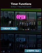 Open Sign for Business, 30"x10" Jumbo Open Sign with Timer and Remote Control, Dynamic Light Modes Led Signs for Storefront Window Bar Salon Cafes Retail Shops Pink
