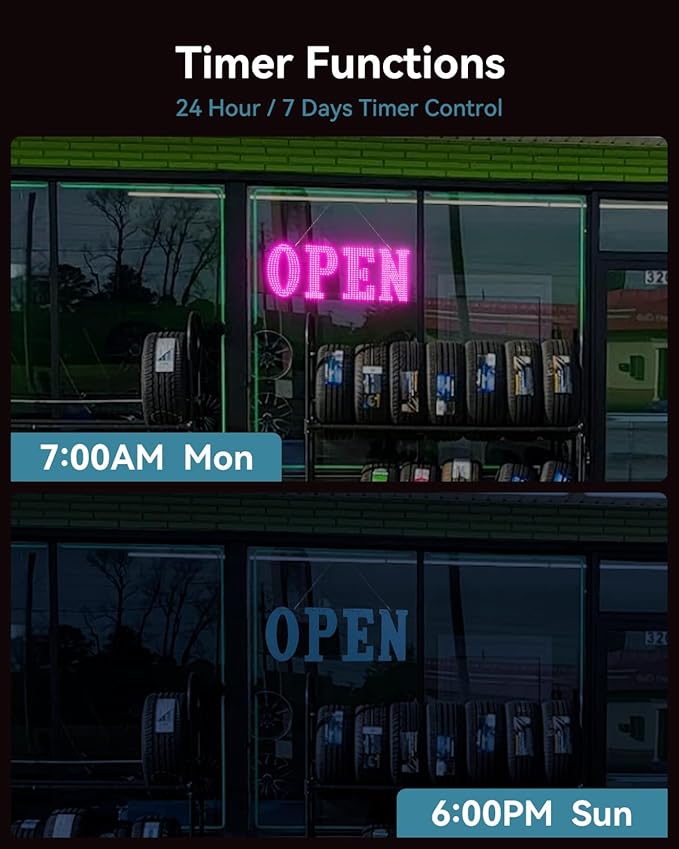 40"x14" Large LED Open Sign with Bluetooth Remote Control Super Bright Dimmable Business Open Sign for Storefront Window Bar Salon Cafes Retail Shops Pink