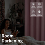BGment Pink Room Divider Curtain 96 Inch Long - Wide Room Darkening Sliding Door Curtain for Nursery Privacy Themral Insulated Grommet Room Separator Drape, 1 Panel, 100 X 96