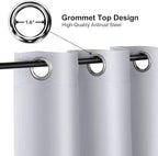 ChrisDowa Grommet Blackout Curtains for Bedroom - Thermal Insulated Room Darkening Curtains for Living Room (1 Panel Set, Greyish White, 52W x 63L)