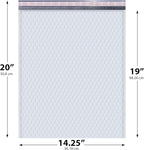 White Extra Large Poly Bubble Mailers 14.25x20 inch #7 | Self Seal Large Padded Envelopes | Air Cushioned Bubble Mailer | Usable Size 14.25x19 Lightweight Mailing Shipping Bags| 50 Pack Bulk |USA Made