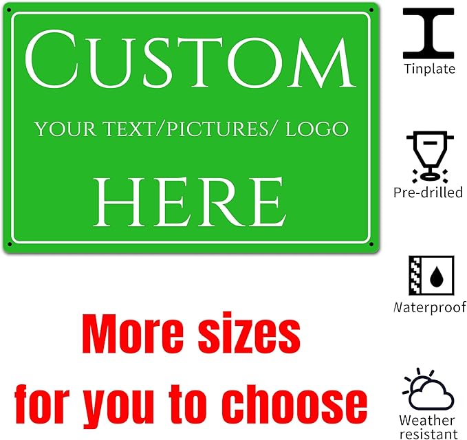 Custom Sign, Custom Delivery，Aluminum Weatherproof Metal Sign Multiple Sizes, Courier delivery, safety warning, Business, Workplace, office, Home, Delivery Signs(14 * 10Inch)