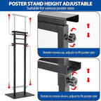 4-Pack Poster Stand - Heavy Duty, Double-Sided, Adjustable Height Up to 80 inches, Outdoor Banner Stand - Black