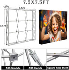 Customize Pop Up Banner with Stand for Tradeshow Backdrop,Tradeshow Dispaly,Step and Repeat Tension Fabric Backdrop for Trade Show Booth and Photography(7.5x7.5FT)