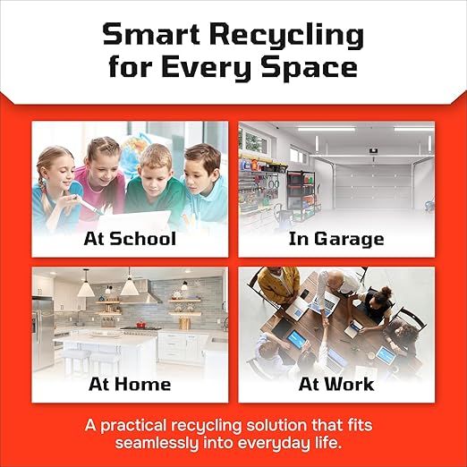 6 Gallon Stackable Recycling Bins for Homes, Garages, Offices Made of 100% Recycled Plastic - (Blue, 1 Pack)