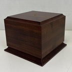 Display Base Pedestal Cherry Finish with 5/16" Center Hole – Square Stand Blank for Trophies, Figurines, 3D Prints, DIY Projects – Available in Multiple Sizes (5 1/2"Lx5 1/2"Wx4"H)