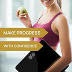 INEVIFIT Bathroom Scale, Highly Accurate Digital Bathroom Body Scale, Measures Weight up to 400 lbs. Includes Batteries