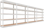 HOMEDANT House 5 Tier Laminated Metal Shelving Unit Adjustable Storage Utility Rack Heavy Duty Shelves Organization Multipurpose Shelf Kitchen Garage Pantry Closet (4, (L) 48.1" W, White)