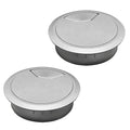 Desk Grommet 2" (50 mm), Desk Cord Hole Cover, Cable Grommet ABS Plastic, Desk Hole Grommet for Office and Home Table Cable, Detachable Adjustable Cable Cord Organizer (Silvery2 Pcs)