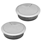 Desk Grommet 2" (50 mm), Desk Cord Hole Cover, Cable Grommet ABS Plastic, Desk Hole Grommet for Office and Home Table Cable, Detachable Adjustable Cable Cord Organizer (Silvery2 Pcs)