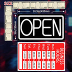 Open Signs for Business Ultra Bright LED Neon Open Signs 16 Inch Plug In Electric Light Up Open Sign with Hours ON/OFF Switch for Business Storefront Window Glass Door Shop Florists Bar Salon Cafes