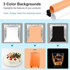 Light Box Photography, PULUZ 31'' Portable Photo Studio Light Box with 156 LED Lights ＆3 Color Backdrops Professional Photography Lighting Tent Kit for Big Product Photography Lightbox