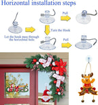 Suction Cups Hooks Clear PVC Plastic Suction Holder Suction Pads Removable Reusable for Kitchen Bathroom Wall Window Glass Door Tiles Organization Christmas Decoration Aquarium fish tank (6 PCS)