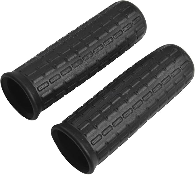 2Pcs Wheelbarrow Rubber Handles Replacement, Anti-slip Handle Grip Covers Weatherproof Handles Non-Slip Round Tubes for Garden Carts(122x32mm Black)