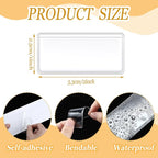 Jeyiour 100 Pcs Label Holders Adhesive Nameplate Pockets Storage Bin Labels Index Card Holder Shelf Plastic Peel Stick for Classroom Supermarket Bookshelf Library Student Box Drawer (2 x 1 Inch)