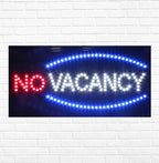 LED Vacancy/No Vacancy Sign for Retail Business Displays | Advertising Electronic Light Up Sign for Windows Walls |12"H x 24"W x 2"D
