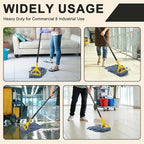 Commercial Industrial Mop with 3 Extra Large Reusable Replacement Head,59" Long Handle Heavy Duty Wet Mops,Looped-End String Cotton Mop for Floor Cleaning,House,Kitchen,Office,Garage,Tile