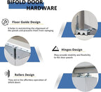 BARNER HOME Bi-fold Doors - Cane Closet Door for 36" x 80" Opening, Webbing & Wood Interior Door Slab, Including Hardware, MDF, White Folding Door for Wardrobe
