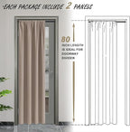 JIUZHEN Blackout Doorway Curtains 80 inch Length - 2 Panels Thermal Insulated Privacy Soundproof Rod Pocket Closet Door Curtains Room Divider for Bedroom, Office, 42 x 80 inches, Camel