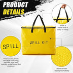 4 Pcs Spill Yellow Portable Bag kit Only, Universal Portable Emergency Yellow Duffle Spill Bag, 20 x 17 x 5 Inches, No Other Leak Handling Accessories are Included