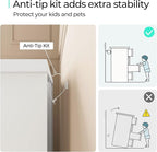 LINSY HOME White 5-Drawer Dresser - Modern Bedroom Chest with Wide Drawers, Wood Storage Organizer for Bedroom or Living Room