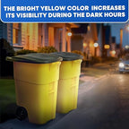 50 Gallon Trash Can, Yellow Outdoor Garbage Can, Large Outside Trash Bin, Rolling Commercial Container Outdoor Trash Can with Lid and Wheels for Back of House, Office, Warehouse, Garage