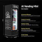 HAHA Smart AI Vending Machine with Card Reader, Combo Snack & Drink Machine, 6-Layer 252 Cans Capacity Refrigerated AI Visual Recognition & App Management US360CT (Black, AI mini)