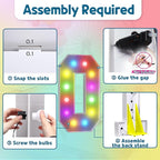 imprsv 4FT Colorful Marquee Letters O, 18 Colors Large Light up Letters Alphabet Sign with Remote, Large Marry Me Sign, Birthday Party Decorations Anniversary Wedding Decoration