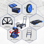2 in 1 Hand Truck Dolly Foldable with Basket,Hand Truck Foldable with Retractable Handle,330LBS Capacity Folding Hand Cart,Portable Dolly Cart with Wheels for Moving