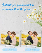 5 Pack Acrylic Picture Frame 5×7 Clear Double Sided Magnetic Photo Frame - Frameless Baby Friend Family Picture Desktop Display with Support Stand and Gift Boxes