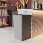 50 Gallon Gray Square Commercial Trash Garbage Can | Outdoor Office Restaurant School Kitchen