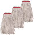 Commercial Heavy Duty Mop Heads Replacement for Rubbermaid: 3 Packs Industrial Wet Mop Head for Floor Cleaning - Cotton Looped-Open String Commercial Products Wet Refills