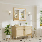 40x36 Inch Bathroom Mirror for Wall, Anti-Rust Oak Wood Grain Metal Framed Bathroom Mirrors for Over Sink,Rectangler Mirrors for Bathroom Vanity, Farmhouse, Bedroom, Living Room, Entryway Decor