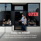 40" x 14" Large LED Open Signs with Remote Control 14 Modes Dimmable Open Sign for Business Window Stores Retail and Restaurant Red