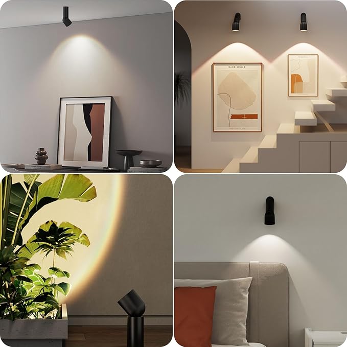 LED Ceiling Picture Lights with 6000mAH Rechargeable Battery Powered, Cordless Painting Wall Lamps Sconces with 4 Brightness&Color Temp,CRI≥95, Indoor Spotlight for Art Display Photo Portraits Gallery