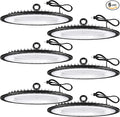 6 Pack 300W UFO Led High Bay Light Fixture,120VAC,5000K Daylight Commercial Shop Bay Lighting,45000LM,[1300W MH/HPS Equiv.] US Plug Area Lighting for Warehouse/Barn/Gym/Factory/Workshop