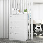 Lateral File Cabinet with Lock, 4 Drawer Large Metal Filing Cabinet,Home Office Lockable Storage Cabinet for Hanging Files Letter/Legal/F4/A4 Size-Assembly Required