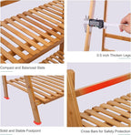 Ufine Bamboo Ladder Plant Stand 3 Tier Foldable Flower Pot Display Shelf Rack for Indoor Outdoor Home Patio Lawn Garden Balcony Organizer Planter Holder