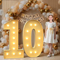 4FT Marquee Numbers 10, Large Light up Number 10 for Birthday Party Supplies, Sign, Backdrop, Happy 10th Birthday Decorations