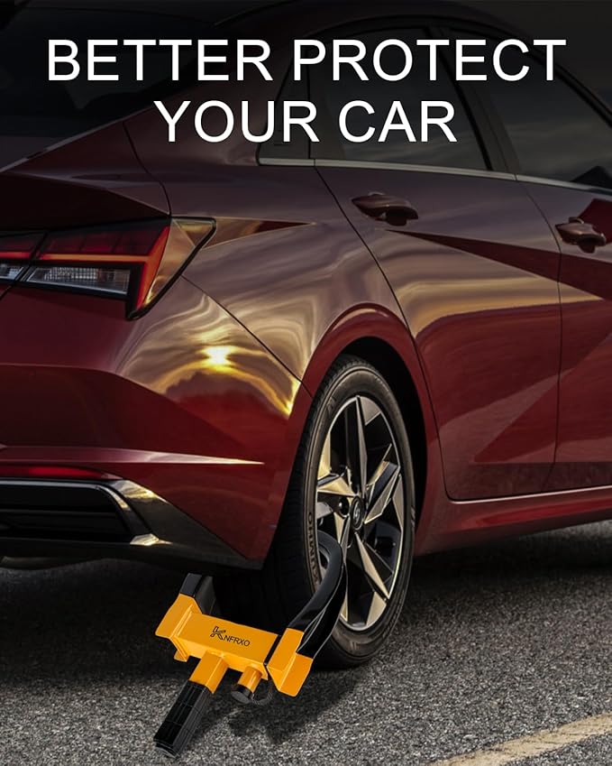 Heavy Duty Security Trailer Wheel Lock Tires Anti Theft for Car SUV Boat Motorcycle Golf Cart Great Deterrent Bright Color with 3 Keys (Black-Yellow) Wheel clamp Lock