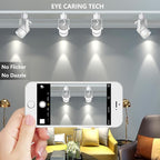 White 4PCS LED Track Lighting (No Rails) with Advanced Replaceable GU10 Bulbs, Switchable 3CCT(3000K/4000K/6000K) and Dimmable Brightness(20%-100%), Versatile Ceiling Spotlight Fixtures for Any Space